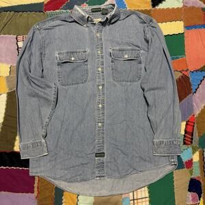 Vintage G.H. Bass Designed to Fade Double Chest Pocket Denim Button Up Large